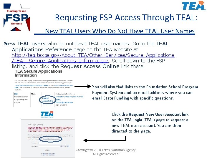 Requesting FSP Access Through TEAL: New TEAL Users Who Do Not Have TEAL User