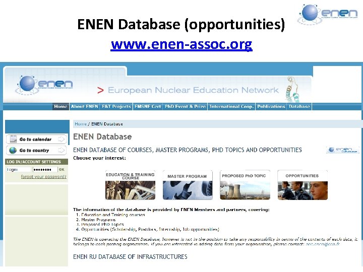 ENEN Database (opportunities) www. enen-assoc. org June 15, 2016 Training and Tutoring 2 nd