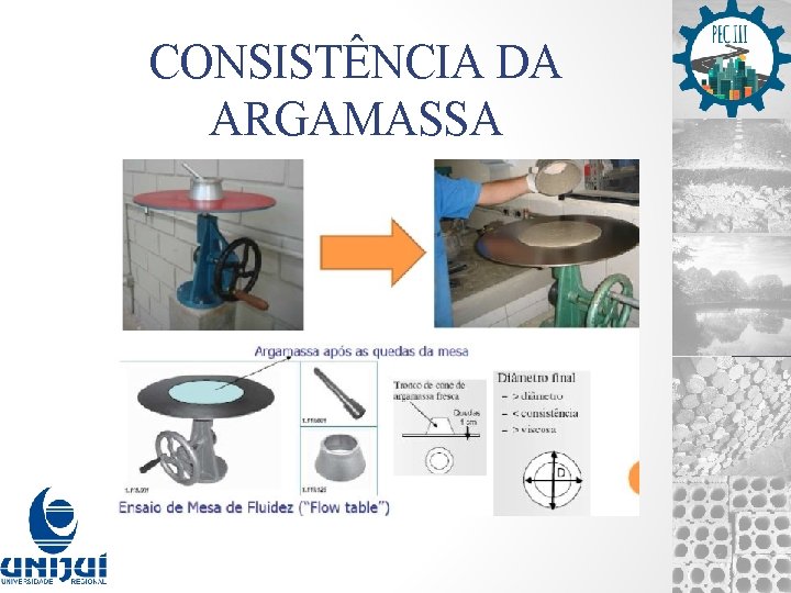 CONSISTÊNCIA DA ARGAMASSA 