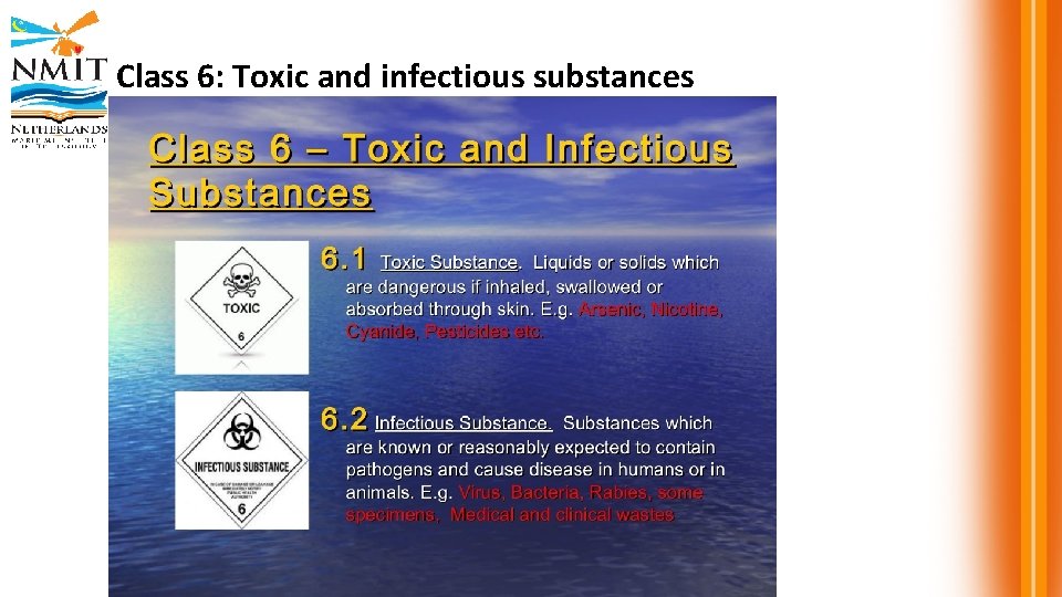 Class 6: Toxic and infectious substances 