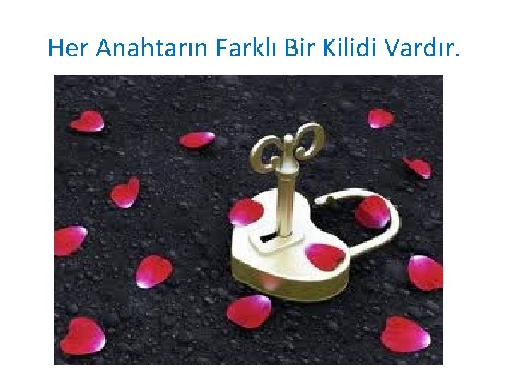 Her Anahtarın Farklı Bir Kilidi Vardır. 