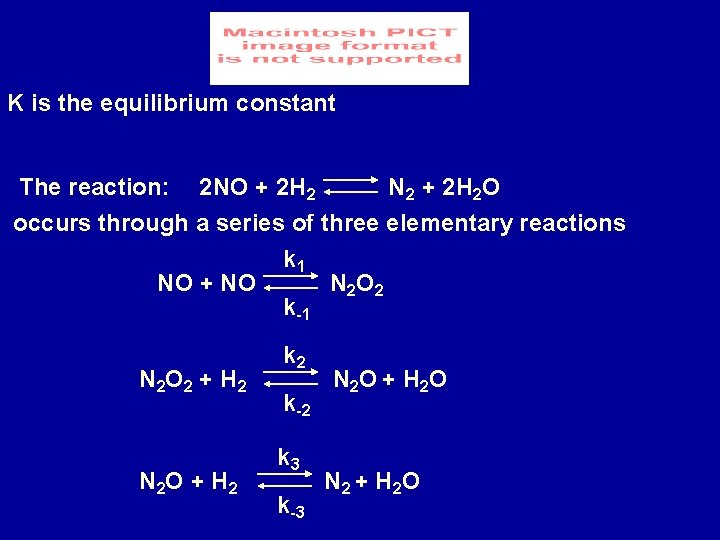 K is the equilibrium constant N 2 + 2 H 2 O The reaction: