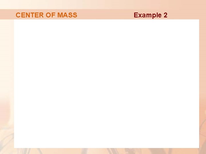 CENTER OF MASS Example 2 