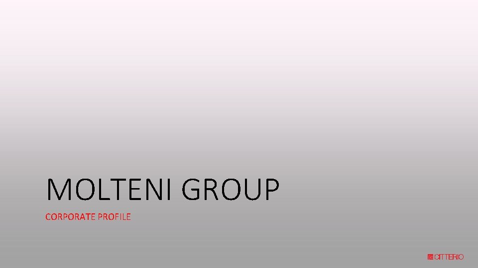 MOLTENI GROUP CORPORATE PROFILE 