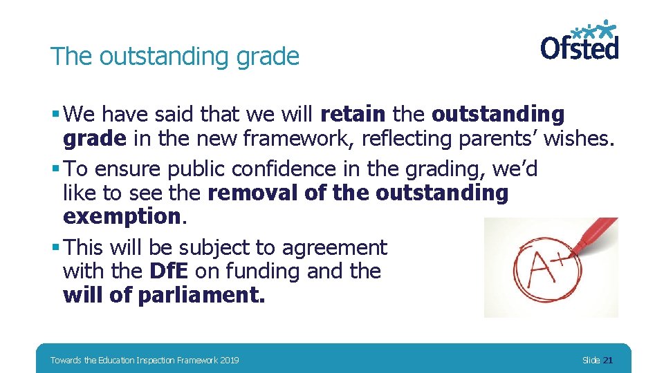 The outstanding grade § We have said that we will retain the outstanding grade The outstanding grade § We have said that we will retain the outstanding grade