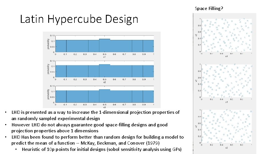 Latin Hypercube Design • LHD is presented as a way to increase the 1