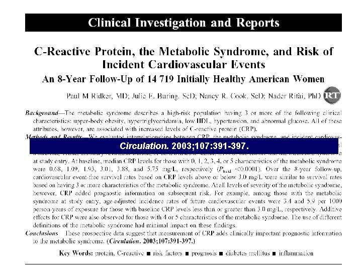 Circulation. 2003; 107: 391 -397. 