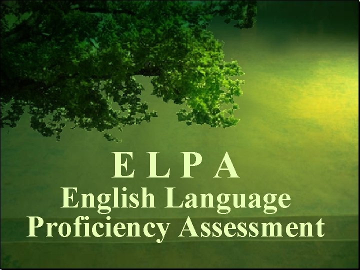 ELPA English Language Proficiency Assessment 