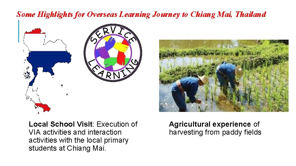 Some Highlights for Overseas Learning Journey to Chiang Mai, Thailand Local School Visit: Execution
