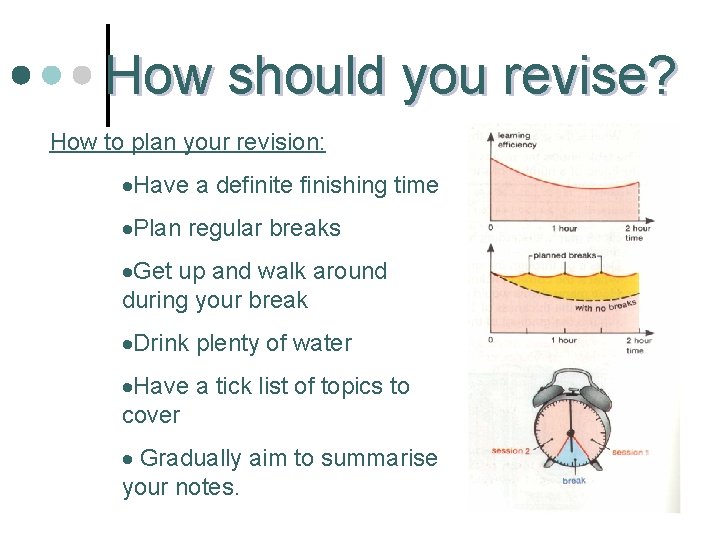 How should you revise? How to plan your revision: ·Have a definite finishing time