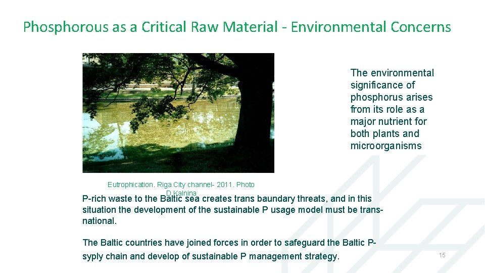 Phosphorous as a Critical Raw Material - Environmental Concerns The environmental significance of phosphorus