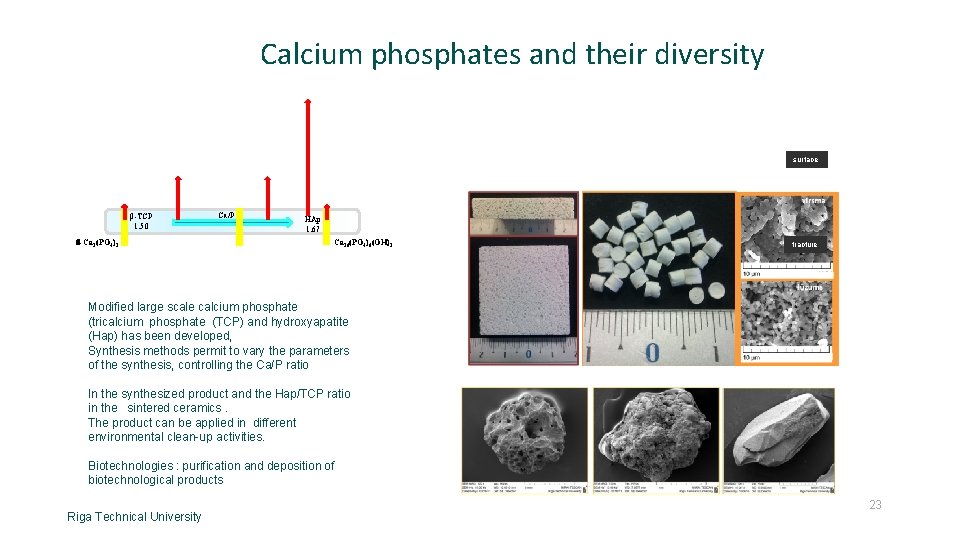 Calcium phosphates and their diversity surface β-TCP 1. 50 ß-Ca 3(PO 4)2 Ca/P HAp
