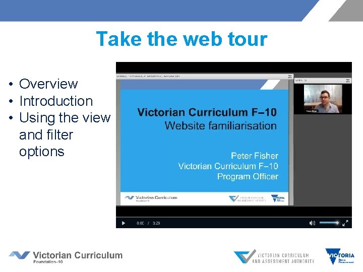Take the web tour • Overview • Introduction • Using the view and filter