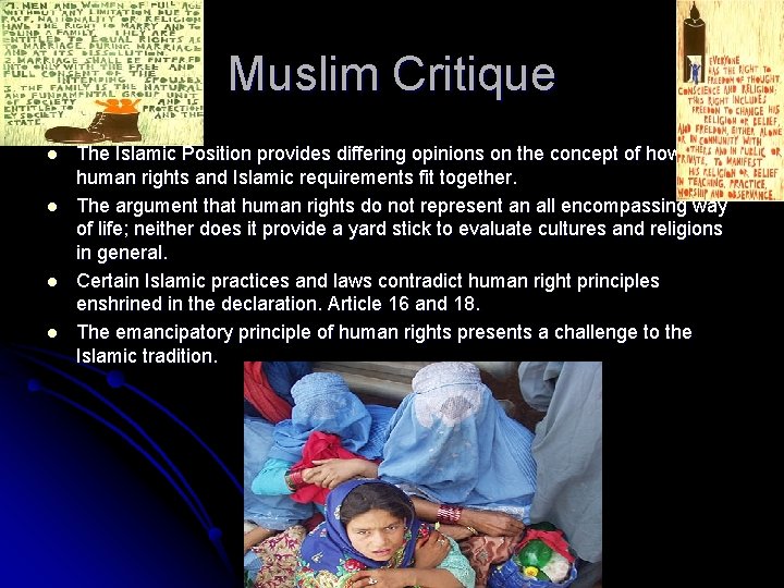 Muslim Critique l l The Islamic Position provides differing opinions on the concept of