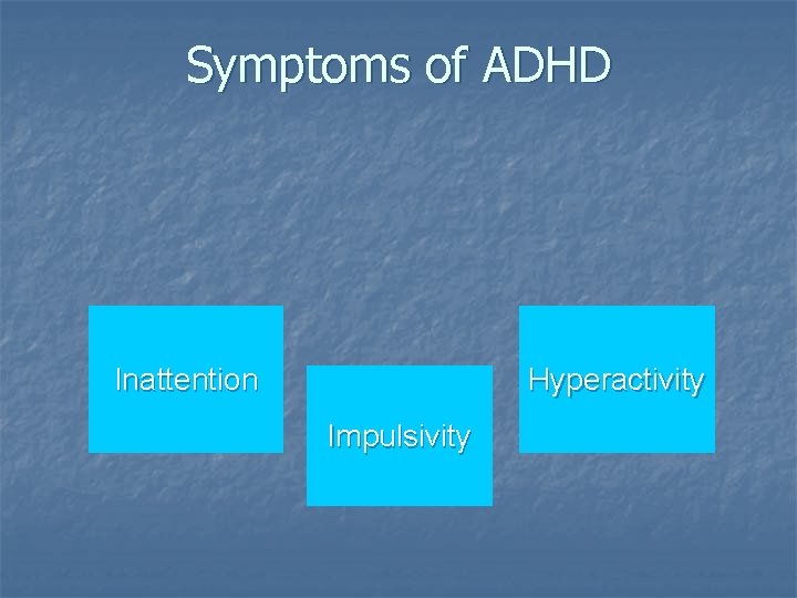 Symptoms of ADHD Inattention Hyperactivity Impulsivity 