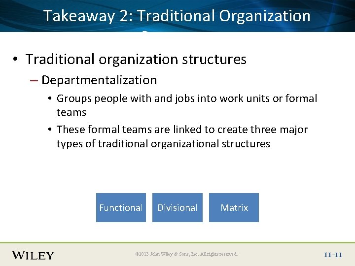 Place. Takeaway Slide Title 2: Text Here Organization Traditional Structures • Traditional organization structures