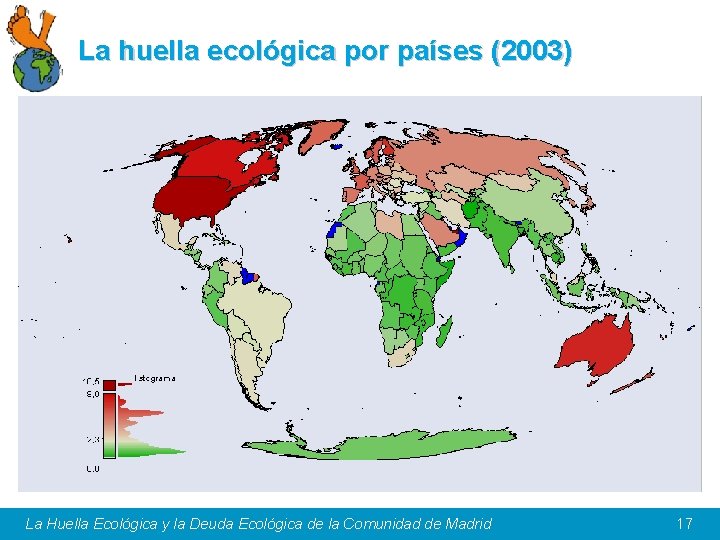 La huella ecológica por países (2003) La Huella Ecológica y la Deuda Ecológica de