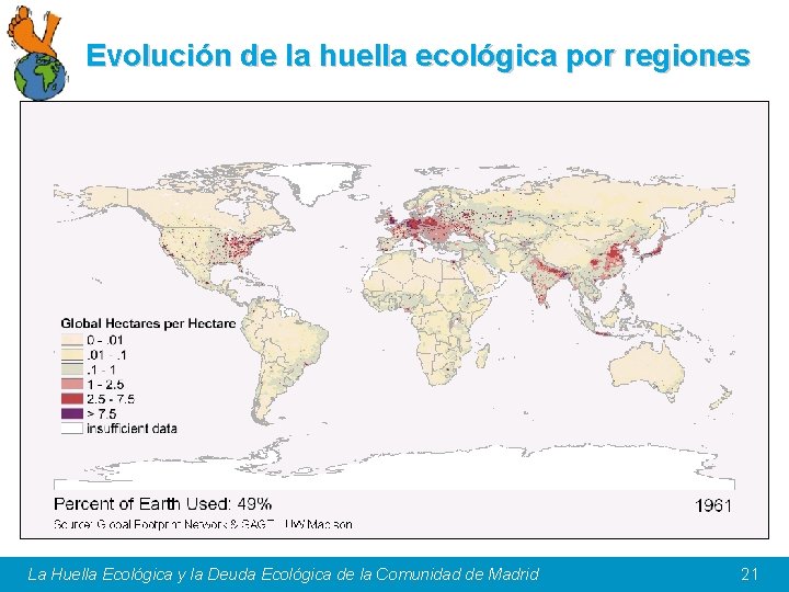 Evolución de la huella ecológica por regiones La Huella Ecológica y la Deuda Ecológica