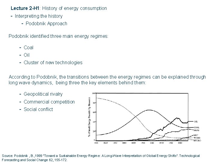 Lecture 2 -H 1: History of energy consumption - Interpreting the history - Podobnik