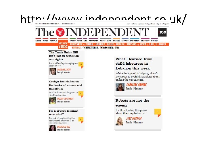 http: //www. independent. co. uk/ 