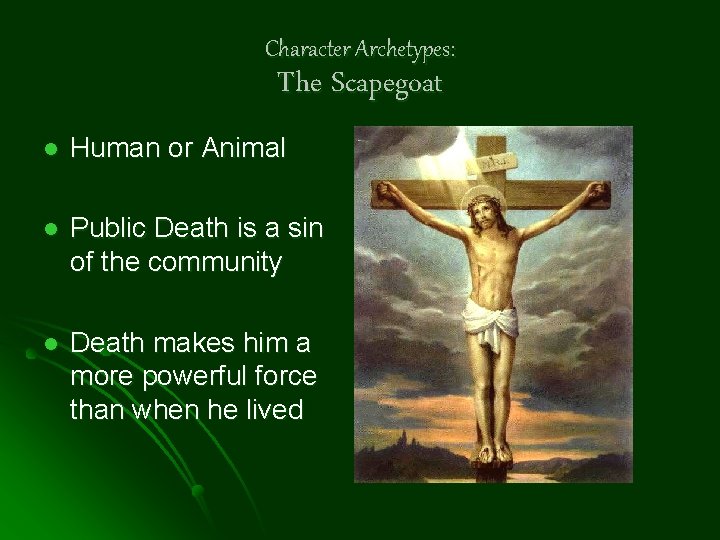 Character Archetypes: The Scapegoat l Human or Animal l Public Death is a sin