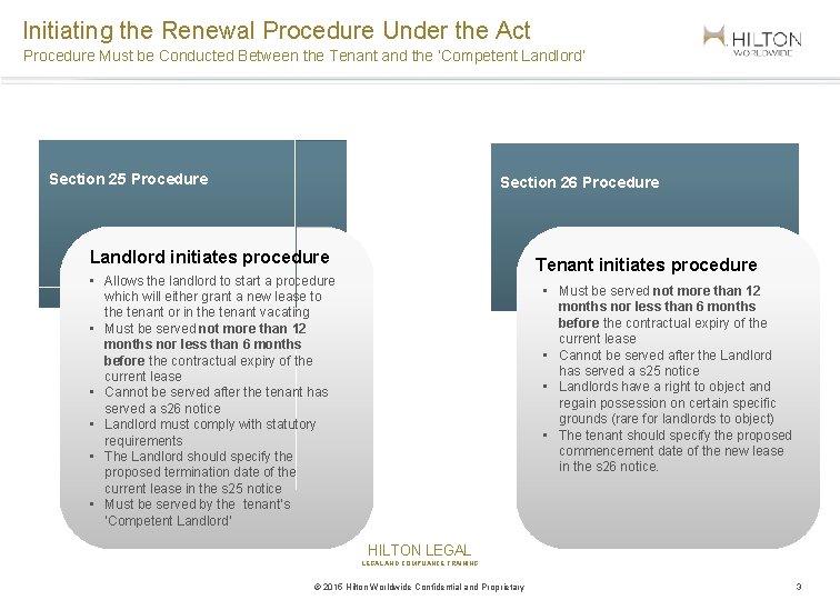 Initiating the Renewal Procedure Under the Act Procedure Must be Conducted Between the Tenant