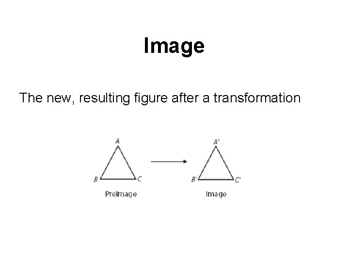 Image The new, resulting figure after a transformation 
