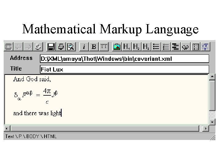 Mathematical Markup Language 