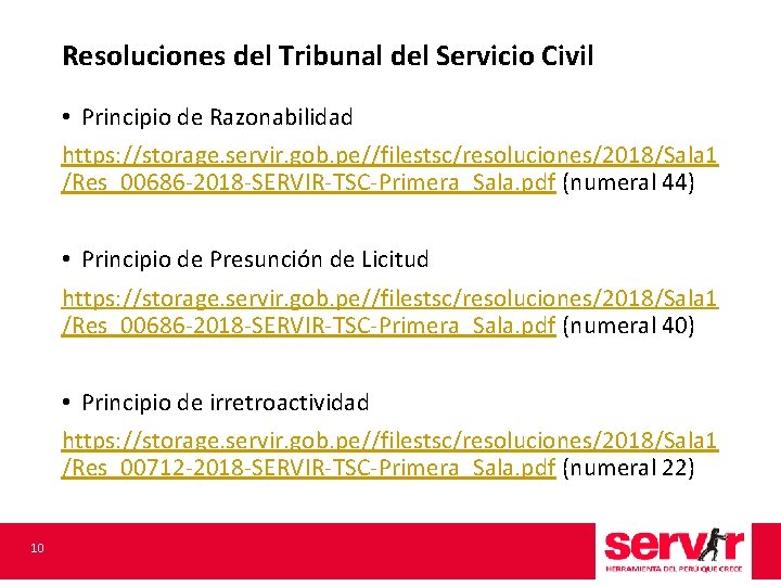 Resoluciones del Tribunal del Servicio Civil • Principio de Razonabilidad https: //storage. servir. gob.