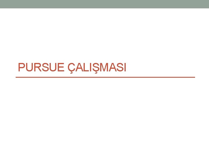 PURSUE ÇALIŞMASI 