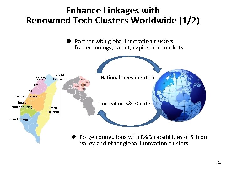Enhance Linkages with Renowned Tech Clusters Worldwide (1/2) l Partner with global innovation clusters