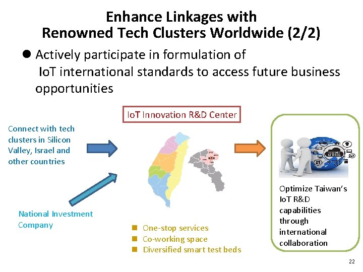 Enhance Linkages with Renowned Tech Clusters Worldwide (2/2) l Actively participate in formulation of