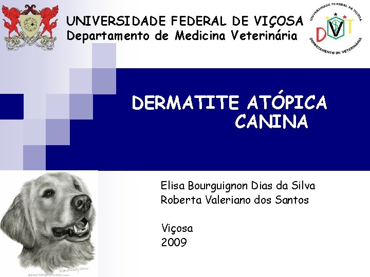 UNIVERSIDADE FEDERAL DE VIÇOSA Departamento de Medicina Veterinária DERMATITE ATÓPICA CANINA Elisa Bourguignon Dias