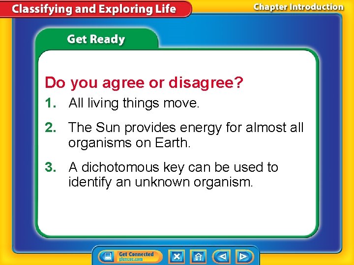 Do you agree or disagree? 1. All living things move. 2. The Sun provides