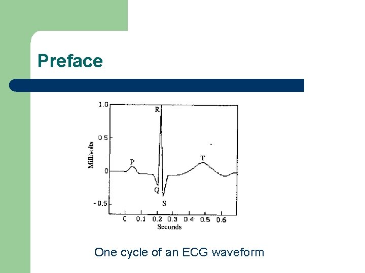 Preface One cycle of an ECG waveform 