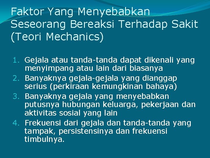 PERSEPSI DAN PERILAKU SAKIT PERSEPSI PENYAKIT DAN SAKIT