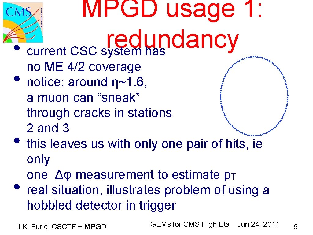 MPGD usage 1: redundancy • current CSC system has • • • no ME