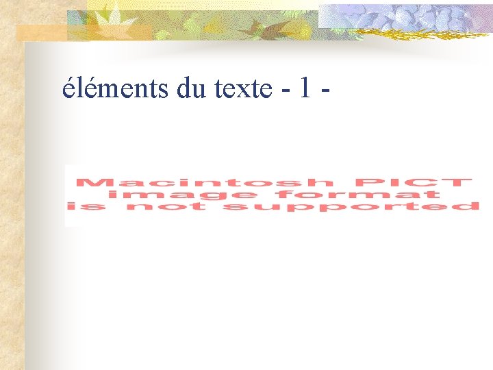 éléments du texte - 1 - 