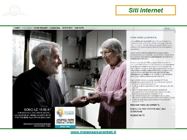 Siti Internet www. insiemeaisacerdoti. it 