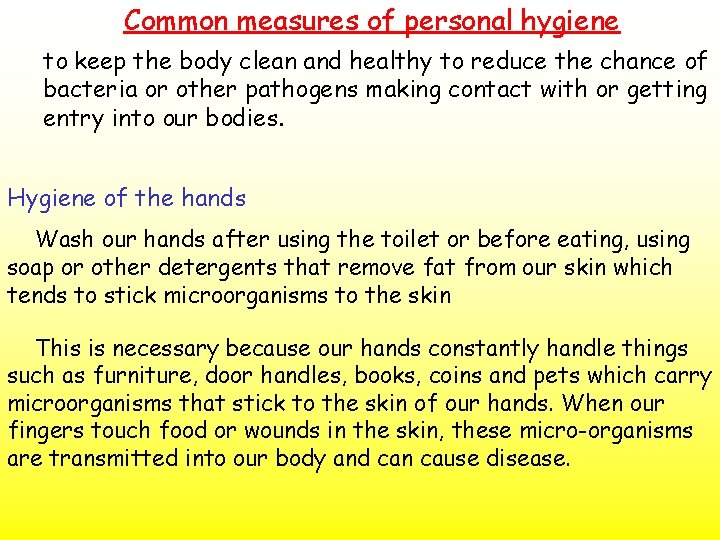 Common measures of personal hygiene to keep the body clean and healthy to reduce