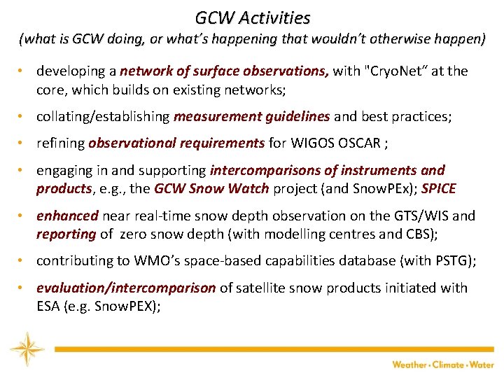 Global Cryosphere Watch Gcw Icgwigos Geneva 12 14