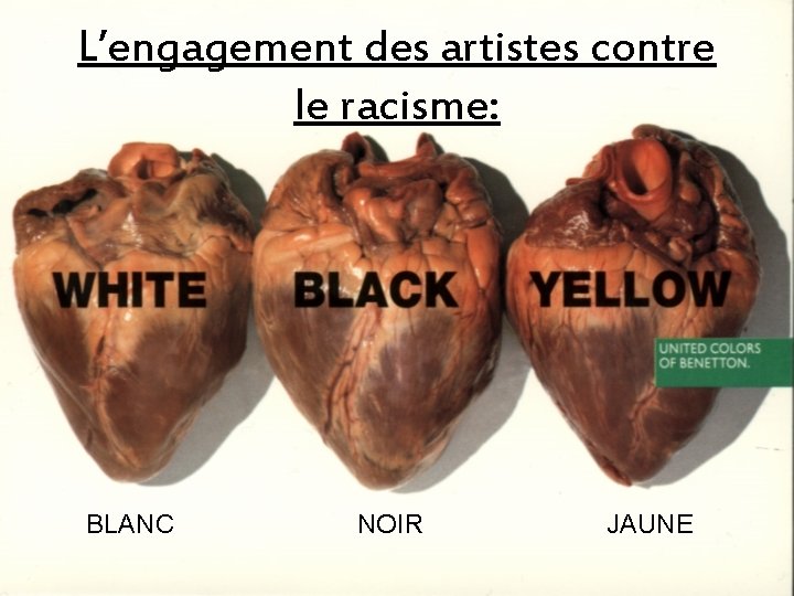 L’engagement des artistes contre le racisme: BLANC NOIR JAUNE 