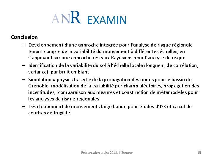 EXAMIN Conclusion – Développement d’une approche intégrée pour l’analyse de risque régionale tenant compte