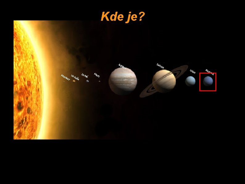 Kde je? Jup ite r Me rku r Ve nu še Zem ě Ma