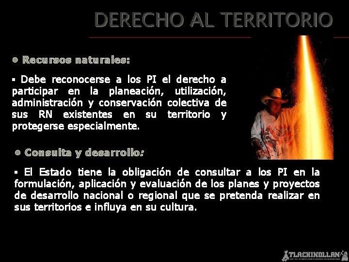 DERECHO AL TERRITORIO • Recursos naturales: ▪ Debe reconocerse a los PI el derecho