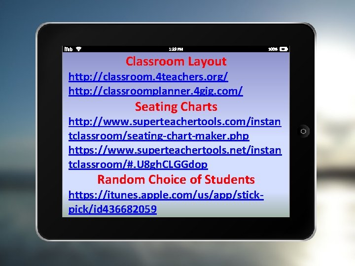 Classroom Layout http: //classroom. 4 teachers. org/ http: //classroomplanner. 4 gig. com/ Seating Charts