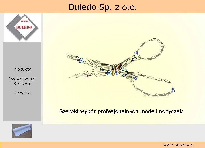  Duledo Sp. z o. o. Produkty Wyposażenie Krojowni Nożyczki Szeroki wybór profesjonalnych modeli