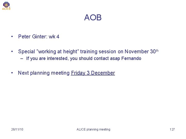 AOB • Peter Ginter: wk 4 • Special ”working at height” training session on