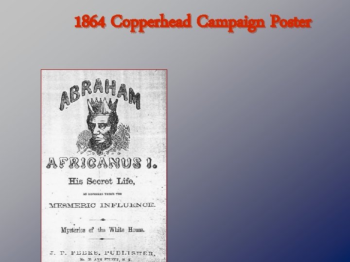 1864 Copperhead Campaign Poster 