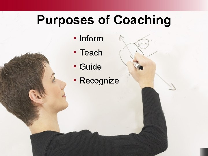 Purposes of Coaching • Inform • Teach • Guide • Recognize © Business &